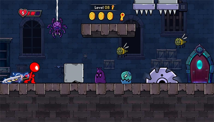 紅色火柴人冒險游戲